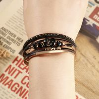 Simple Style Solid Color Pu Leather Plating Women's Wristband main image 5