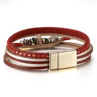 Simple Style Solid Color Pu Leather Plating Women's Wristband main image 3