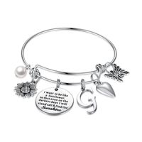 Décontractée Élégant Style Classique Tournesol Lettre Forme De Cœur Acier Inoxydable 304 Bracelet En Masse sku image 3