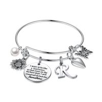 Décontractée Élégant Style Classique Tournesol Lettre Forme De Cœur Acier Inoxydable 304 Bracelet En Masse sku image 10