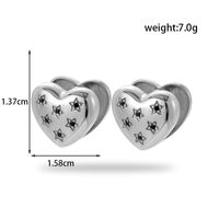 1 Pair French Style Simple Style C Shape Pentagram Heart Shape Inlay Stainless Steel Zircon 18k Gold Plated Hoop Earrings Drop Earrings Ear Studs sku image 8