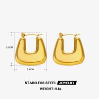 1 Pair Retro Geometric Plating 304 Stainless Steel 18K Gold Plated Earrings sku image 13