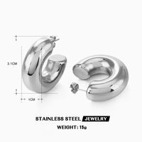 1 Pair Retro Geometric Plating 304 Stainless Steel 18K Gold Plated Earrings sku image 3