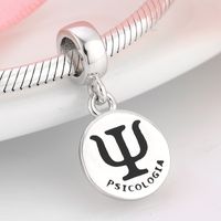 Simple Style Round Sterling Silver Printing Jewelry Accessories main image 3