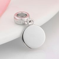 Simple Style Round Sterling Silver Printing Jewelry Accessories main image 4