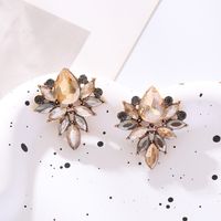 1 Par Elegante Estilo Clásico Flor Embutido Vidrio Diamantes De Imitación Pendientes sku image 1