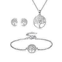 Elegant Tree Sterling Silver Plating Women's Bracelets Earrings Necklace sku image 1