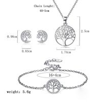 Elegant Tree Sterling Silver Plating Women's Bracelets Earrings Necklace main image 2