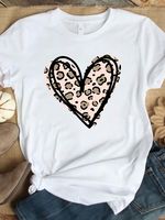 Women's T-shirt Short Sleeve T-shirts Printing Simple Style Streetwear Heart Shape main image 1