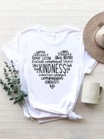 Women's T-shirt Short Sleeve T-shirts Printing Simple Style Letter Heart Shape main image 1