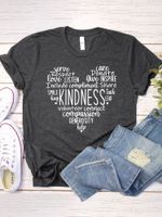 Women's T-shirt Short Sleeve T-shirts Printing Simple Style Letter Heart Shape main image 2