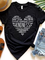 Femmes T-shirt Manche Courte T-shirts Impression Style Simple Lettre Forme De Cœur main image 4