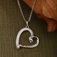 Xuping Simple Style Heart Shape Alloy Copper Alloy Plating Inlay Artificial Gemstones 18k Gold Plated White Gold Plated Women's Pendant Necklace main image 3