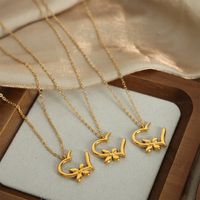 Wholesale Casual Simple Style Heart Shape Flower Butterfly Titanium Steel Plating 18k Gold Plated Jewelry Set main image 8