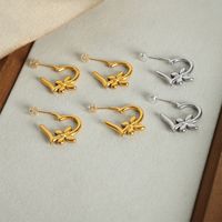 Wholesale Casual Simple Style Heart Shape Flower Butterfly Titanium Steel Plating 18k Gold Plated Jewelry Set main image 4