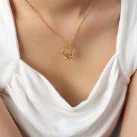 De Gros Décontractée Style Simple Forme De Cœur Fleur Papillon Acier Au Titane Placage Plaqué Or 18k Ensemble De Bijoux sku image 1