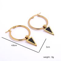 1 Pair Fashion Triangle Gold Plated Stainless Steel Gold Plated Drop Earrings main image 5