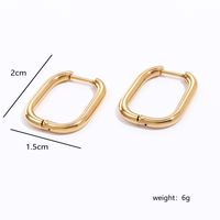 1 Piece Fashion Geometric Oval Plating 201 Stainless Steel 18K Gold Plated Earrings main image 5