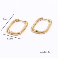 1 Piece Fashion Geometric Oval Plating 201 Stainless Steel 18K Gold Plated Earrings sku image 1