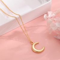 304 Stainless Steel 18K Gold Plated Casual Simple Style Plating Moon Pendant Necklace main image 4