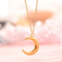 304 Stainless Steel 18K Gold Plated Casual Simple Style Plating Moon Pendant Necklace main image 1