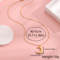 304 Stainless Steel 18K Gold Plated Casual Simple Style Plating Moon Pendant Necklace main image 2