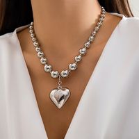 Elegant Exaggerated Geometric Heart Shape Ccb Imitation Pearl Beaded Plating Women's Necklace sku image 3