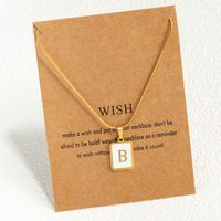 Wholesale Luxurious Letter Stainless Steel Plating Inlay 18K Gold Plated Shell Pendant Necklace sku image 2