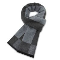 Men's Basic Color Block Plaid Wool Blend Tassel Scarf sku image 8