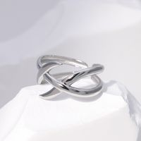 Fashion Geometric Stainless Steel Criss Cross Open Ring main image 5