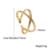 Simple Style Solid Color Stainless Steel Criss Cross Open Ring main image 8