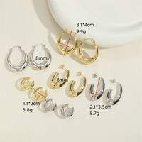 1 Pair Vintage Style Simple Style Solid Color Plating Copper 14k Gold Plated White Gold Plated Earrings Ear Studs main image 2