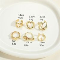 Simple Style Geometric Copper Plating 14k Gold Plated Open Rings main image 2