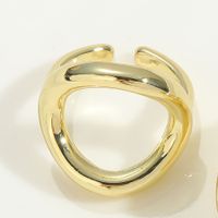 Einfacher Stil Geometrisch Kupfer Überzug 14 Karat Vergoldet Offener Ring main image 3