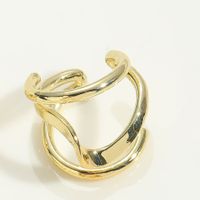 Einfacher Stil Geometrisch Kupfer Überzug 14 Karat Vergoldet Offener Ring main image 5