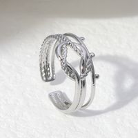 Ig Style Simple Style Knot Stainless Steel Plating Hollow Out Open Ring main image 5