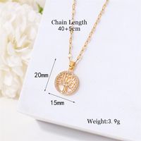 Stainless Steel Titanium Steel 18K Gold Plated Simple Style Plating Inlay Tree Zircon Pendant Necklace sku image 1