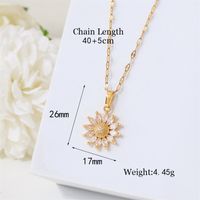 Stainless Steel Titanium Steel 18K Gold Plated Simple Style Plating Inlay Flower Zircon Pendant Necklace sku image 1