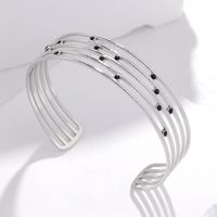 Simple Style Round Dots Stainless Steel Enamel Plating Bangle 1 Piece main image 4