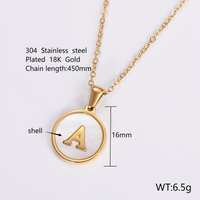 Shell 18K Gold Plated Simple Style Letter Shell Pendant Necklace sku image 6