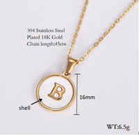Shell 18K Gold Plated Simple Style Letter Shell Pendant Necklace sku image 7