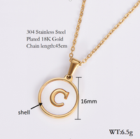 Coquille Plaqué Or 18K Style Simple Lettre Coquille Pendentif sku image 26
