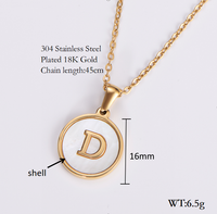 Shell 18K Gold Plated Simple Style Letter Shell Pendant Necklace sku image 4