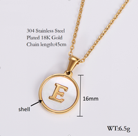 Shell 18K Gold Plated Simple Style Letter Shell Pendant Necklace sku image 8