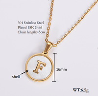 Shell 18K Gold Plated Simple Style Letter Shell Pendant Necklace sku image 9