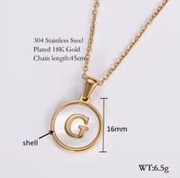 Shell 18K Gold Plated Simple Style Letter Shell Pendant Necklace sku image 10