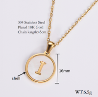 Shell 18K Gold Plated Simple Style Letter Shell Pendant Necklace sku image 12