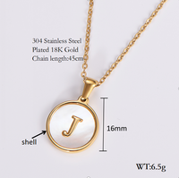 Shell 18K Gold Plated Simple Style Letter Shell Pendant Necklace sku image 13
