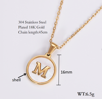 Shell 18K Gold Plated Simple Style Letter Shell Pendant Necklace sku image 14