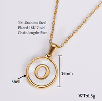 Shell 18K Gold Plated Simple Style Letter Shell Pendant Necklace sku image 16